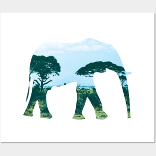 Elephant Jungle Silhouette Posters and Art